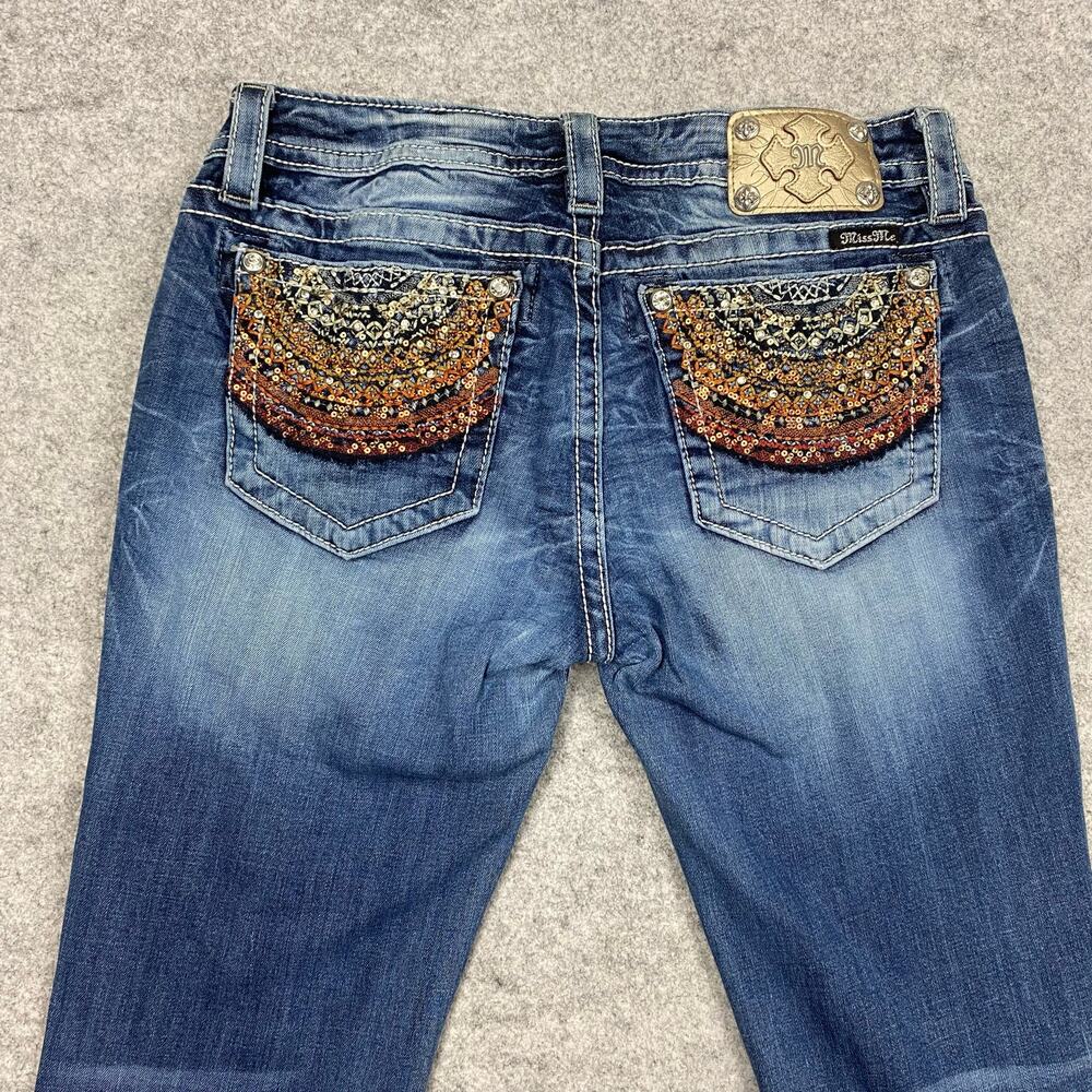Miss Me Women's Straight Leg Jeans in Medium Blue Wash - Picture 6 of 16